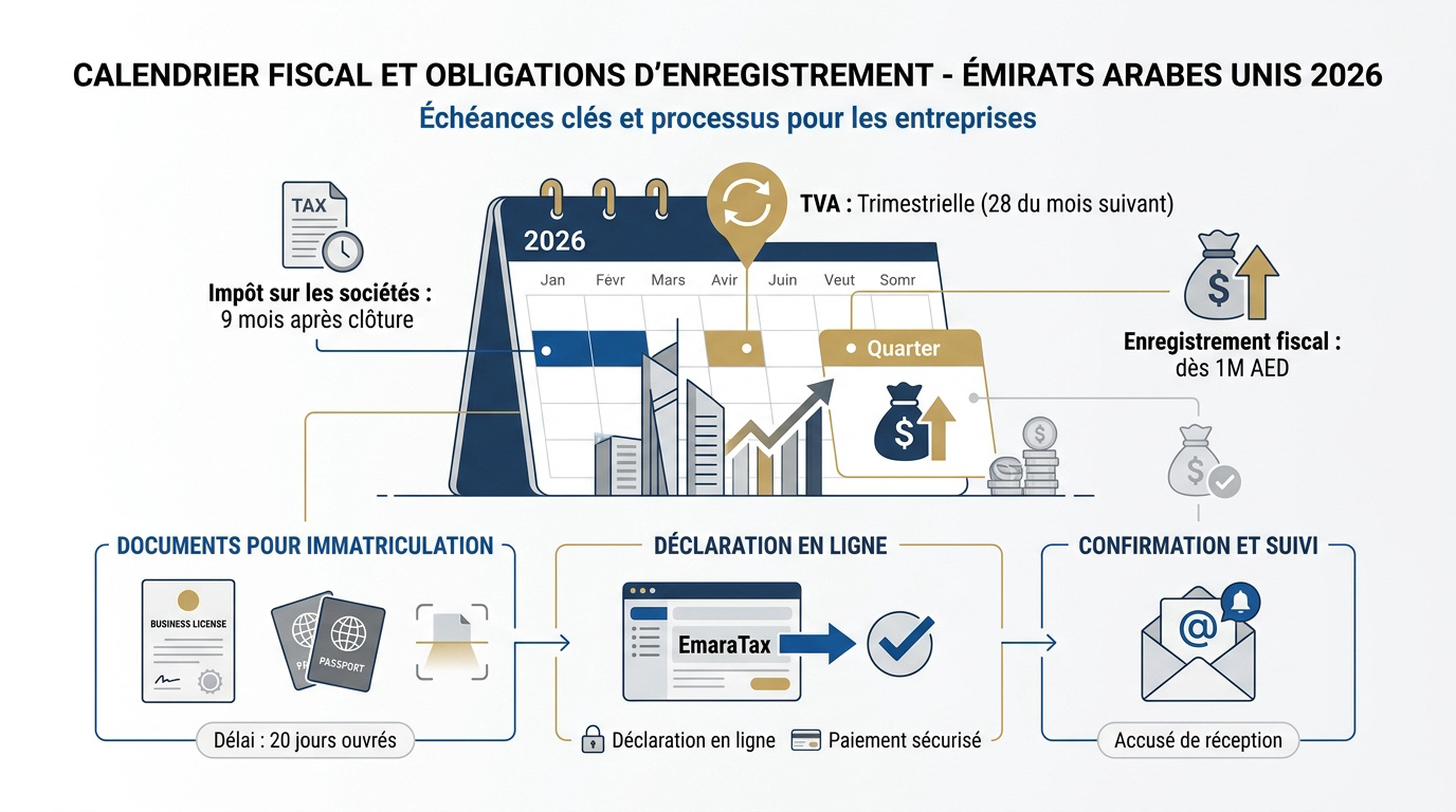 Calendrier des échéances fiscales pour les entreprises aux Émirats Arabes Unis en 2026