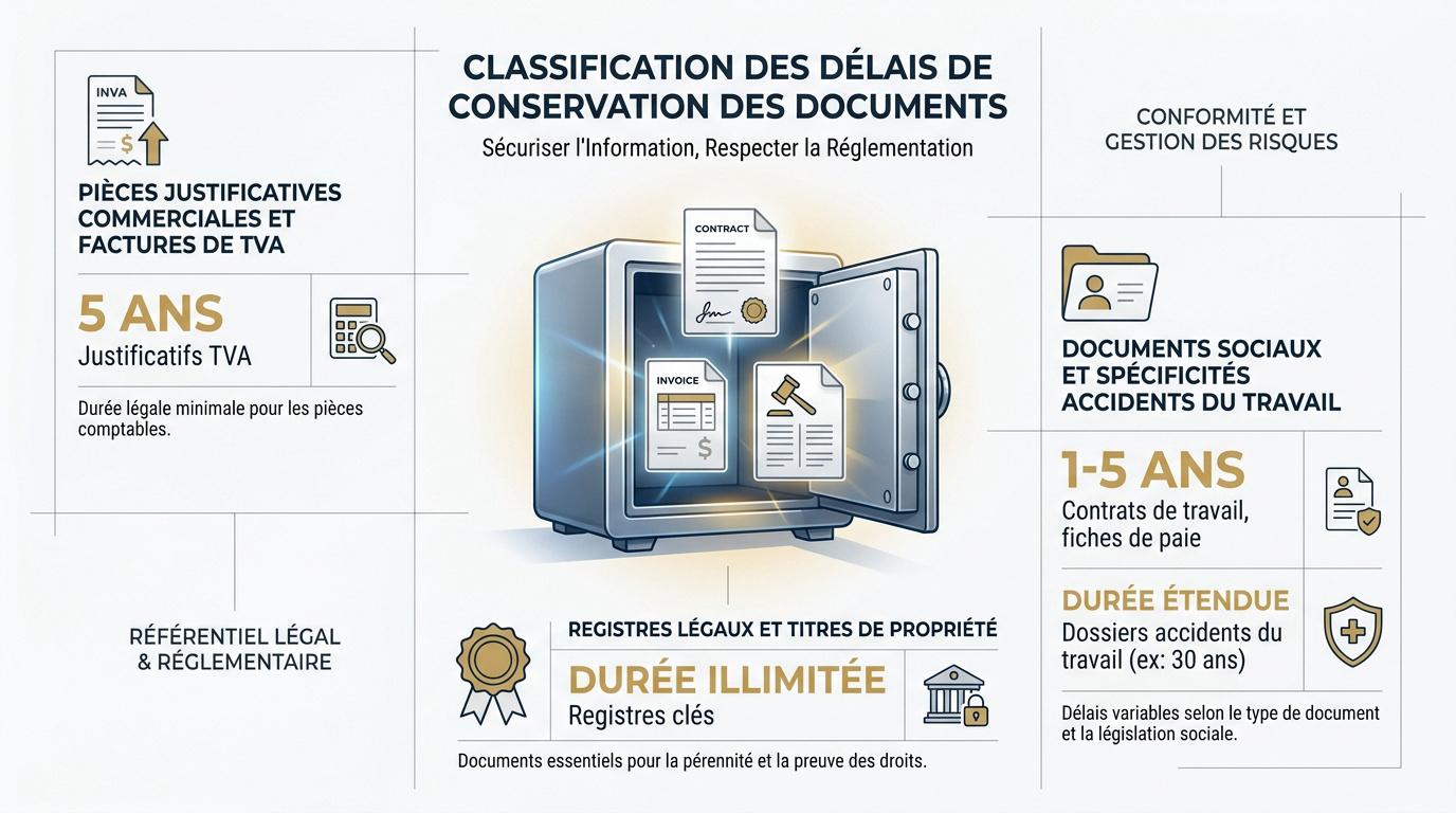 Tableau récapitulatif des durées de conservation des archives comptables à Dubaï