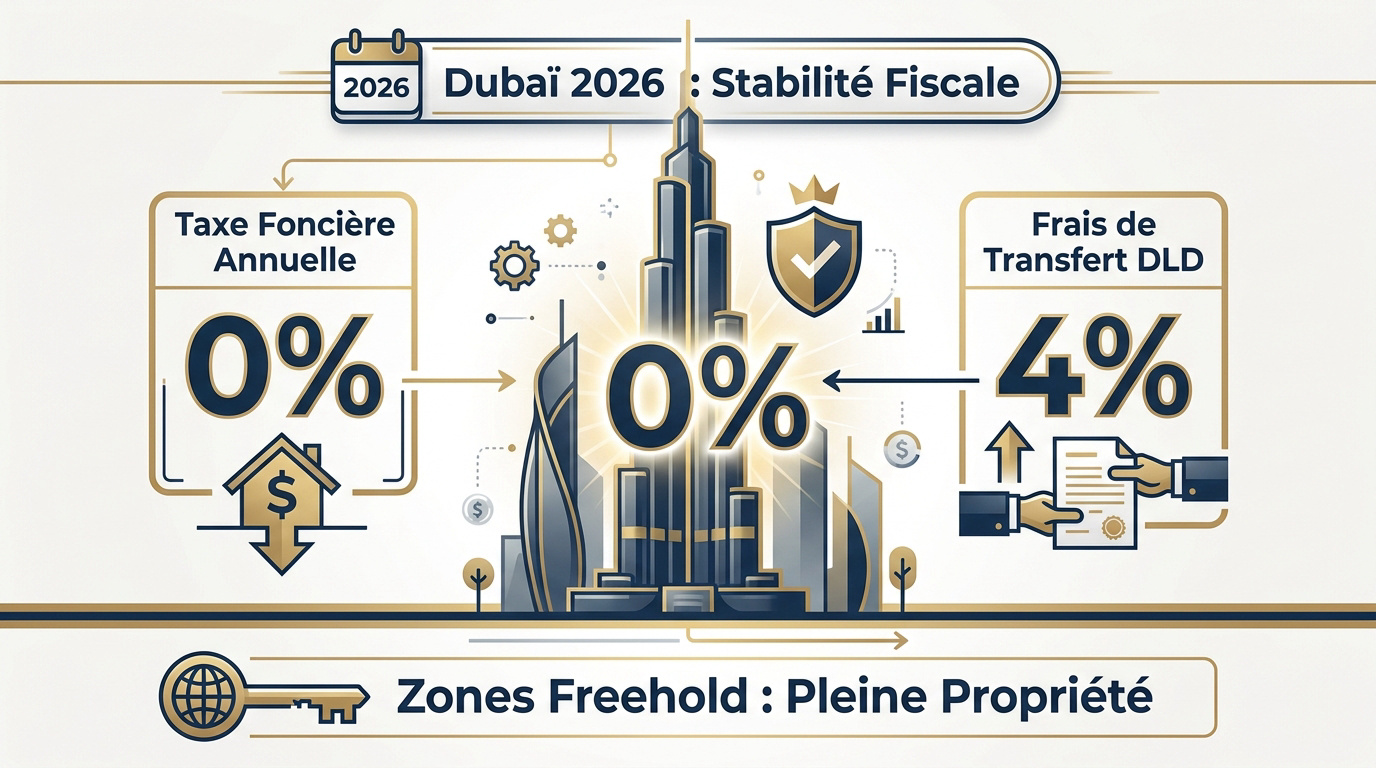 Fiscalité immobilière et stabilité économique à Dubaï en 2026
