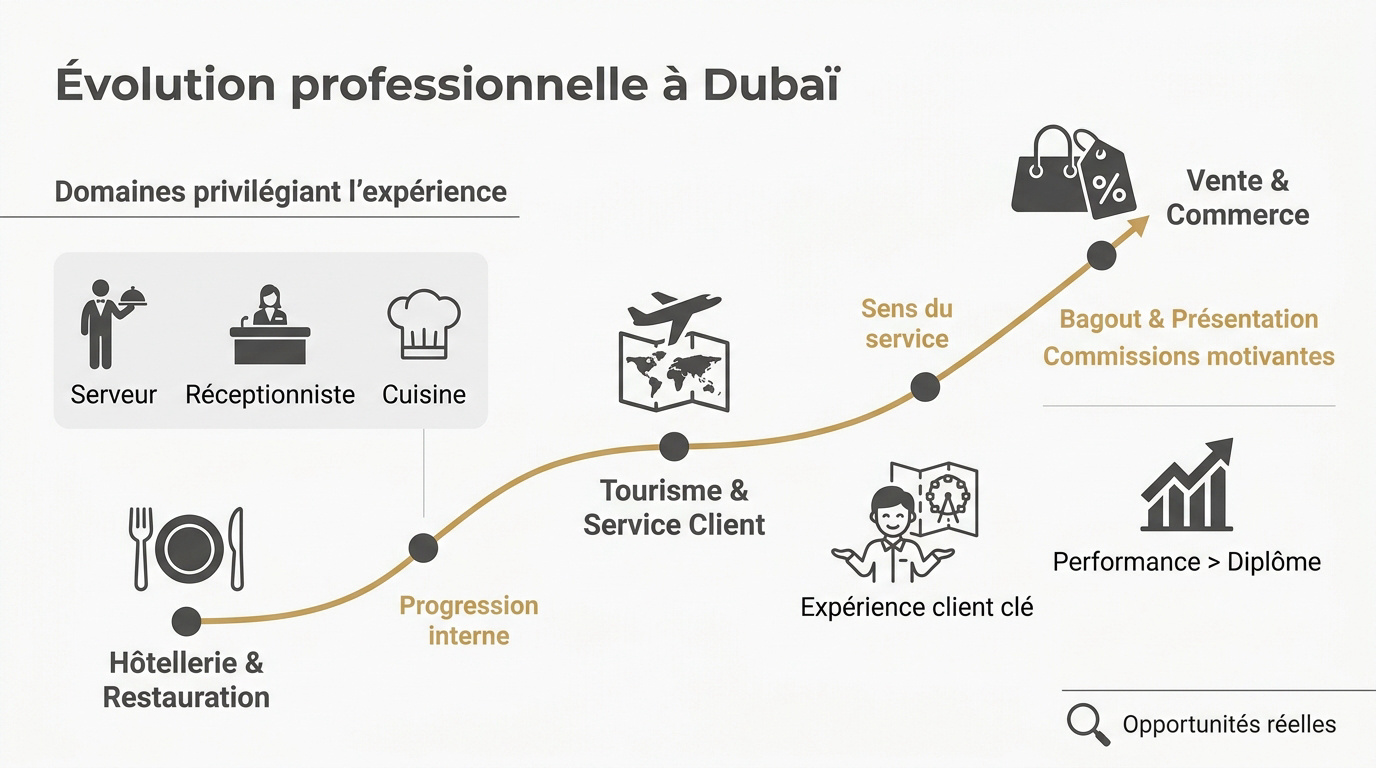 Opportunités de carrière et évolution professionnelle à Dubaï pour les profils sans diplôme