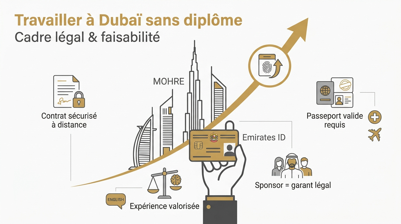 Expatrié travaillant à Dubaï sans diplôme dans le secteur des services