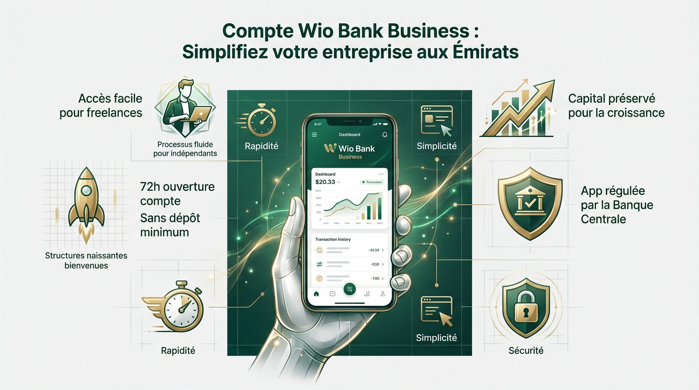 Interface mobile Wio Bank Business pour gestion d'entreprise aux Émirats