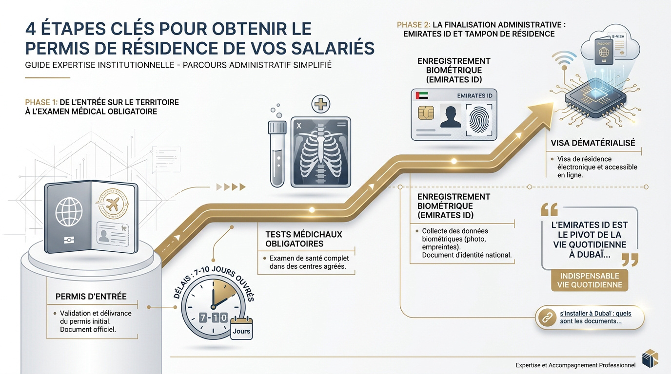 Processus administratif pour le permis de résidence des employés à Dubaï