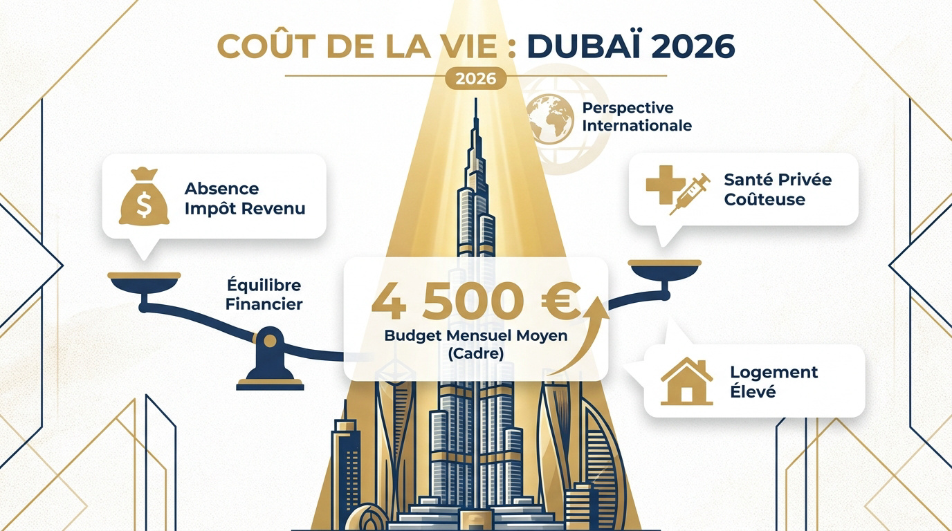 Coût de la vie à Dubaï budget expatrié 2026