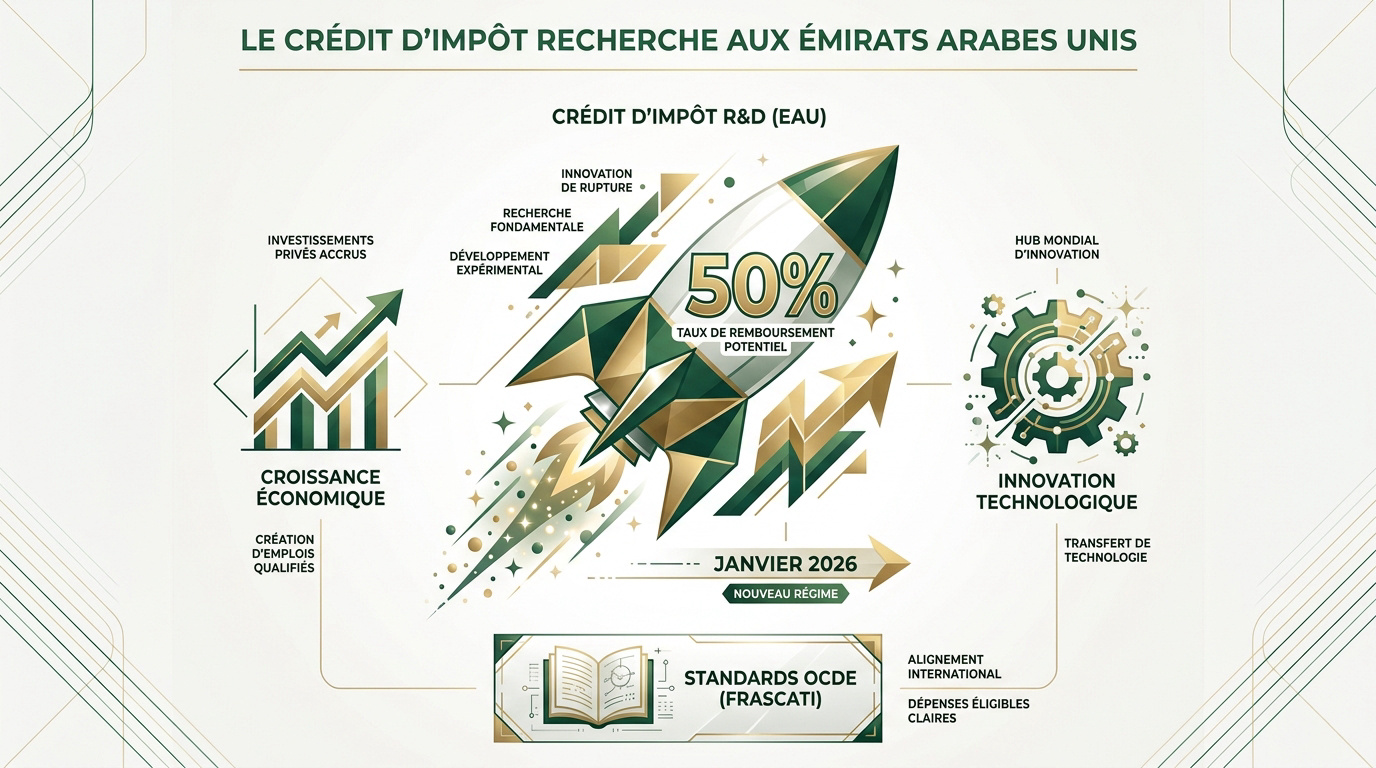 Crédit d'impôt recherche Émirats Arabes Unis taux 50 pourcent