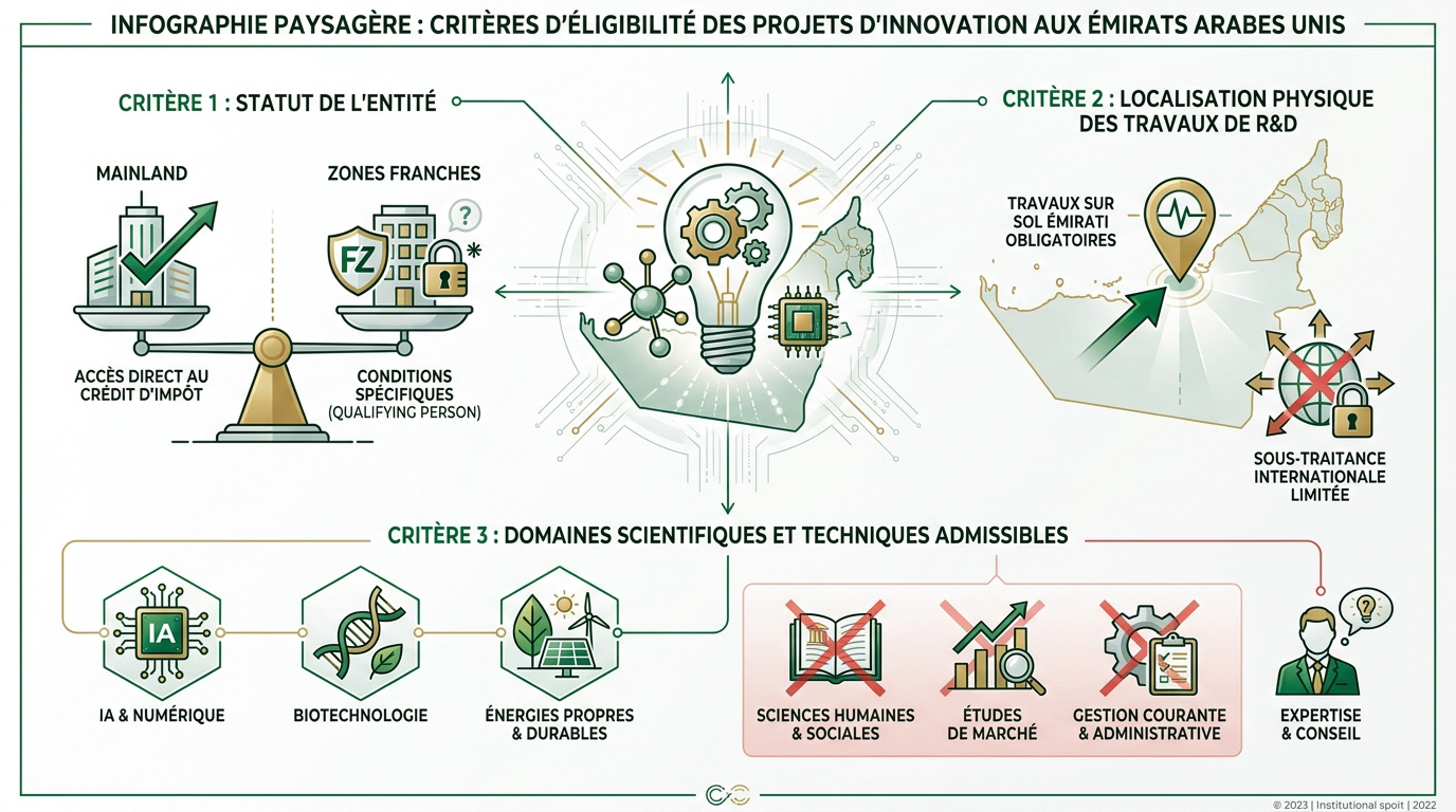 Critères d'éligibilité pour les projets d'innovation et R&D aux Émirats arabes unis