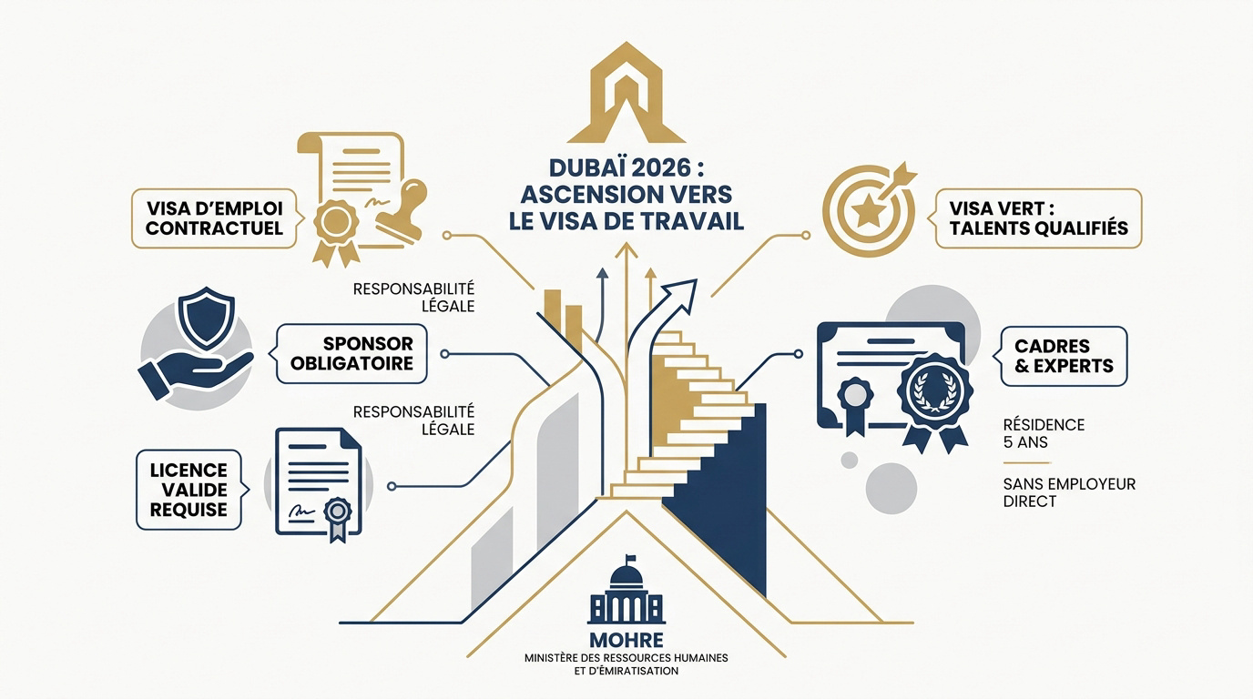 Procédure simplifiée du visa de travail à Dubaï en 2026