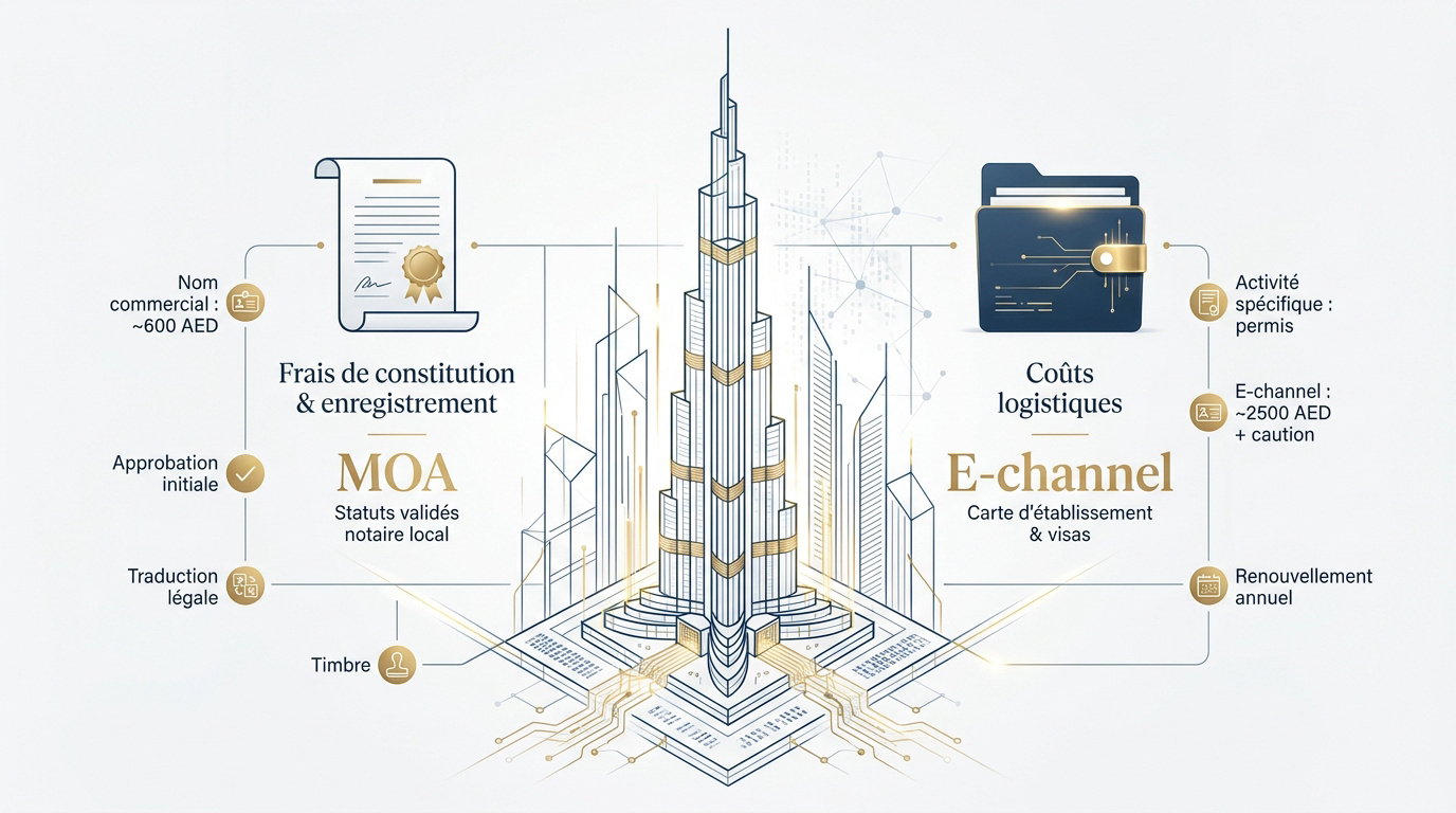 Structure des flux financiers et frais administratifs pour la création d'entreprise à Dubaï