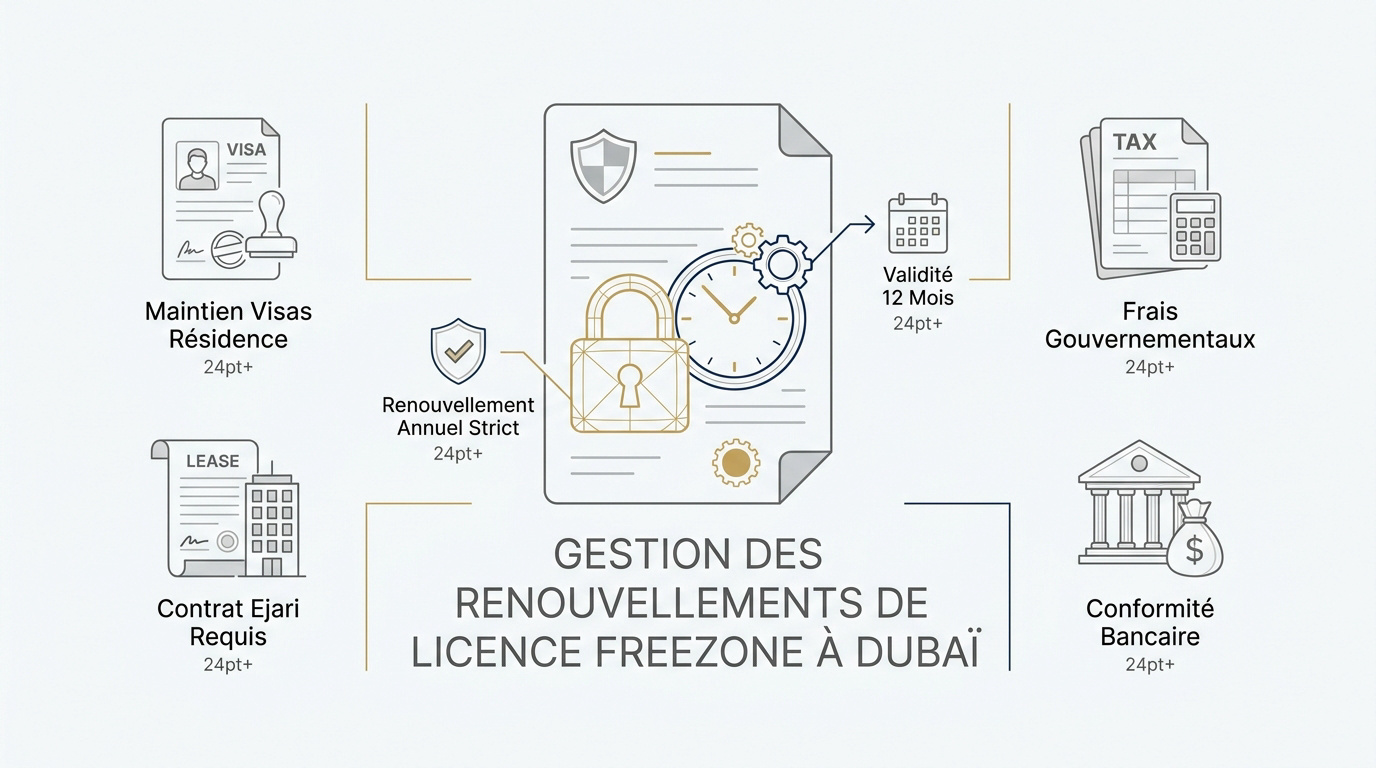 Gestion des renouvellements de licence freezone à Dubaï et conformité administrative