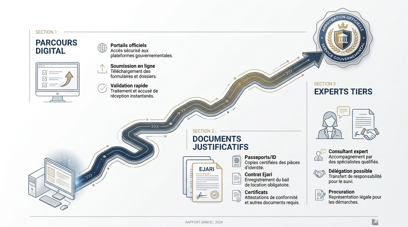 Processus administratif de renouvellement de licence et gestion documentaire à Dubaï