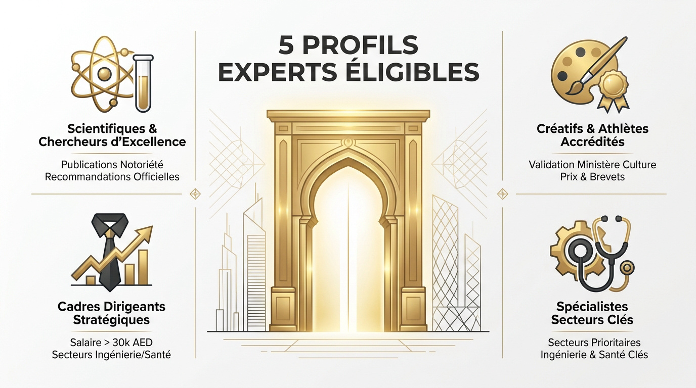 Profils d'experts éligibles au Golden Visa Dubaï