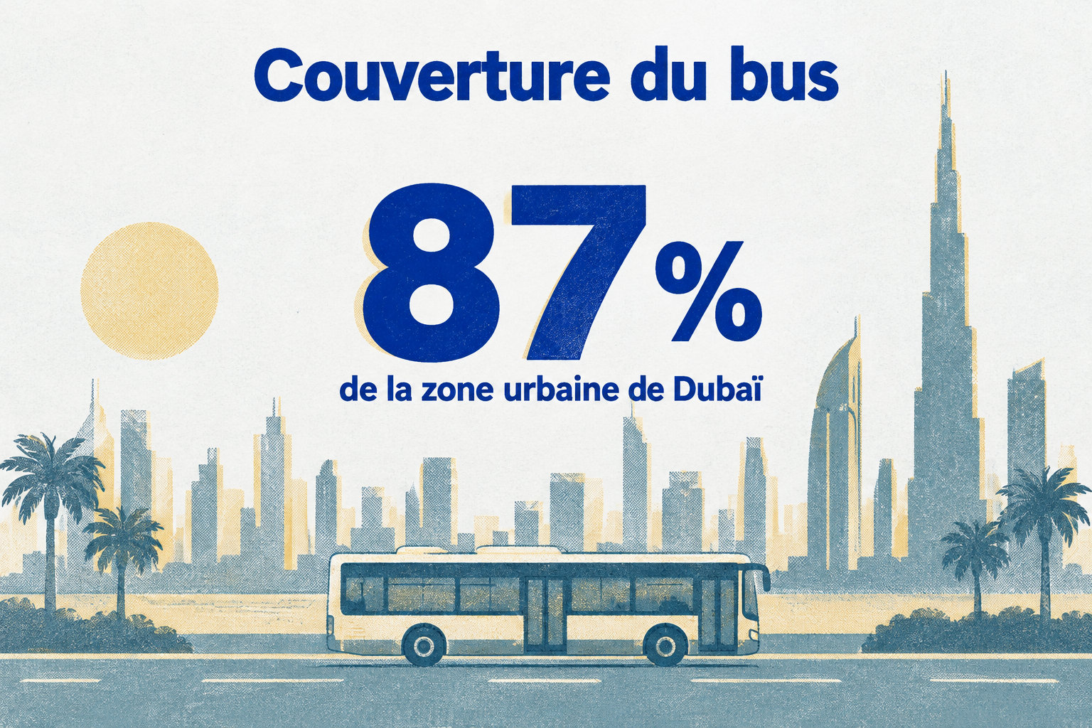 Le bus couvre 87 % de la zone urbaine de Dubaï.
