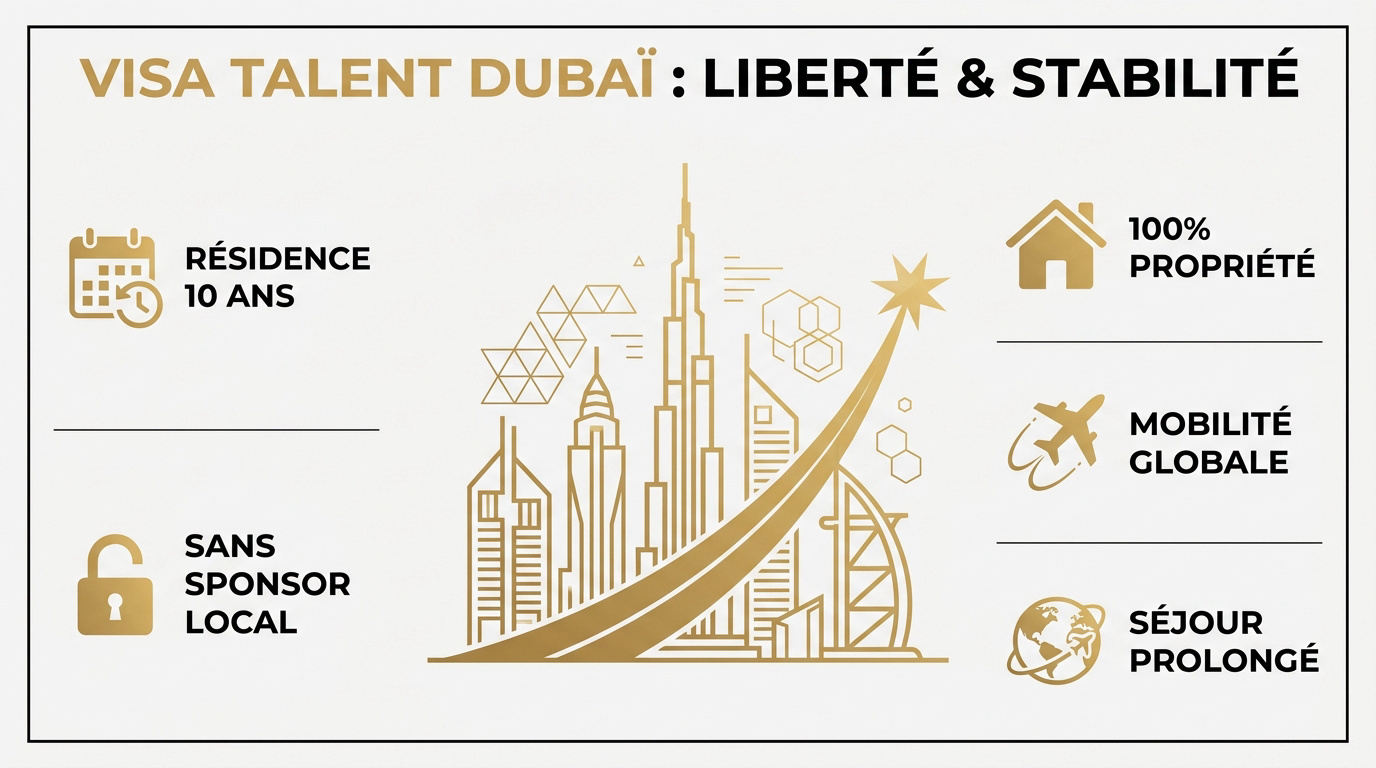 Visa de talent à Dubaï garantissant liberté et stabilité de résidence